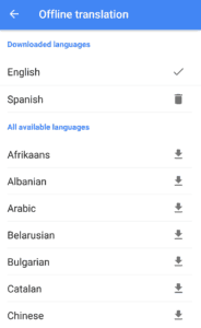 Google translate idiomas disponibles offline